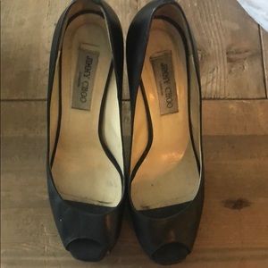 Jimmy Choo heels peep toe black size 39 1/2